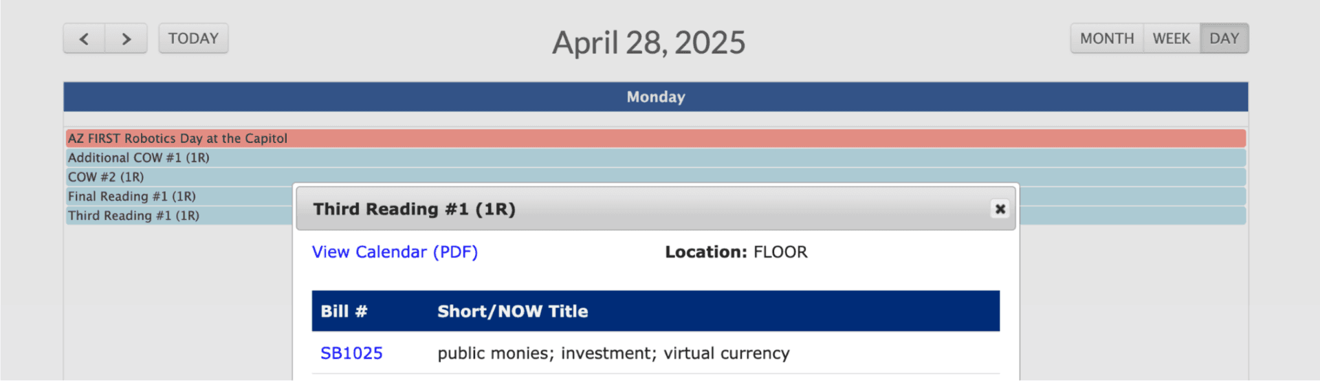 Arizona state approves SB 1025 crypto reserve bill, April 28 | Azleg.gov